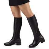 Kadın Hakiki Deri Ekstra Geniş Konçlu 5cm Topuklu Çizme