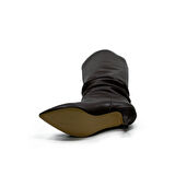 Vegan 6.5 cm Kısa Rahat Topuklu Sivri Burunlu Körüklü Uzun Kadın Çizme