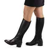 Kadın Hakiki Deri Esnek Konçlu 5,5cm Topuklu Günlük Çizme