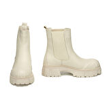 Hakiki Deri 6.5 cm Kalın Tabanlı Uzun Kadın Chelsea Bot 