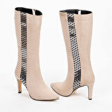 Kadın Topuklu Sivri Burunlu  Çizme