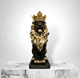 Gold Detaylı Siyah Aslan Kral Biblo