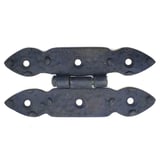 Antika Tarz Dekoratif Pirinç Düğmeli Menteşe - 117x57 Mm, Oksit