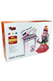 37 Tuşlu Mini Piano Mikrofonlu Ve Tabureli Çocuk Piyano Pembe-88022
