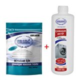 Ersağ Beyaz Çamaşır Yıkama Tozu 1000 Gr. + Çamaşır Aktif 1000 Ml.