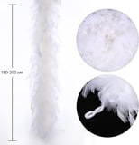 Beyaz Renk Kabarık Kalın Otriş Boa Tüy 6 cm Genişlik 180-200 cm Uzunluk