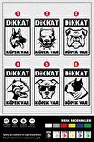 DİKKAT KÖPEK VAR STICKER 27 x 19 cm