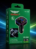  IŞIKLI BLUETOOTH MP3 ÇALAR ARAÇ CİHAZI FM TRANSMİTTER ARAÇ KİTİ HIZLI SARJ CİHAZI TY-738 RGB