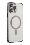 Apple Uyumlu iPhone 14 Pro Kılıf Magneticsafe Lazer Silikon - Siyah