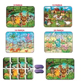 ErturkStore Hayvanlar Puzzle Çocuk 8 12 16 24 Parça Çok Renkli Mukavva 31x5x23 Cm