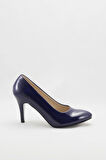 Lacivert Kadın Klasik Topuklu Ayakkabı Kadın Topuklu Abiye Ayakkabı Şık Gece Ayakkabısı