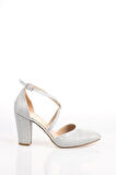 Gümüş Mercan Kadın Abiye Ayakkabı Kadın Topuklu Şık Gece Ayakkabısı Zarif Tasarım Yüksek Topuk