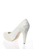 Kadın Beyaz Sedef Inci Taş Işlemeli Gelin Ayakkabı Kadın Topuklu Abiye Ayakkabı Şık Gece Ayakkabısı