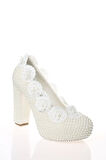 Kadın Beyaz Sedef Inci Taş Işlemeli Gelin Ayakkabı Kadın Topuklu Abiye Ayakkabı Şık Gece Ayakkabısı