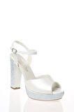 Kadın Beyaz Abiye Ayakkabı Kadın Topuklu Şık Gece Ayakkabısı Zarif Tasarım Yüksek Topuk