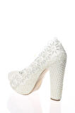 Kadın Beyaz Sedef Inci Taş Işlemeli Gelin Ayakkabı Kadın Topuklu Abiye Ayakkabı Şık Gece Ayakkabısı
