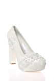 Kadın Beyaz Sedef Inci Taş Işlemeli Gelin Ayakkabı Kadın Topuklu Abiye Ayakkabı Şık Gece Ayakkabısı