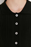 Kadın Modern Tarz Slim Polo Yaka Regular Triko Hırka