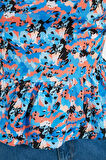 Moda Devrik Yaka Dokuma Regular Çiçekli Desen Casual Günlük Regular Kısa Kol Bluz