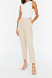 Moda Bisiklet Yaka Triko Slim Düz Desen Casual Günlük Crop Kolsuz Bluz