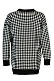 Kadın Modern Tarz Oversize V Yaka Midi Triko Hırka