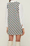 Moda Regular Business Pike Triko V Yaka Uzun Kol Shift Mini Boy Elbise