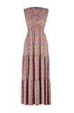 Moda Regular Casual Günlük Polyester Kaşkorse Örme V Yaka Kolsuz Kol A-Line Maxi Boy Elbise