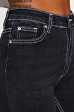 Stil Kadın Moda Denim Kot Pantolon Uzun İspanyol Paça Yüksek Bel Jeans
