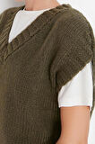 Kadın Modern Tarz Rahat Kolsuz V Yaka Düz Kol Crop Triko Süveter