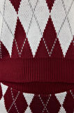 Tarz Kadın Modern Moda Normal Bel Geniş Paça V Yaka Crop Desenli Jakarlı Triko Alt-Üst Takım