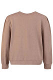 Büyük Beden Tarz Regular Bisiklet Yaka Balon Kol Regular Selanik İnce Örme Sweatshirt