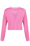 Kadın Modern Tarz Regular Bebe Yaka Crop Triko Hırka