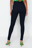 Stil Kadın Moda Denim Kot Pantolon Regular Dar Paça İncelten Etki Süper Yüksek Bel Skinny Jeans