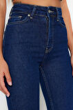 Stil Kadın Moda Denim Kot Pantolon Uzun İspanyol Paça Yüksek Bel Jeans
