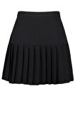 Moda Büyük Beden Regular Düz Desen Günlük Mini Boy Pilili Dokuma Etek
