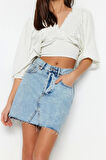 Moda V Yaka Örme Regular Düz Desen Resmi Crop Truvakar Kol Kol Bluz