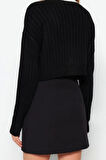 Kadın Modern Tarz Regular Bebe Yaka Crop Triko Hırka