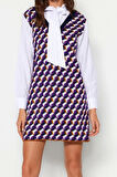 Moda Regular Business Pike Triko V Yaka Uzun Kol Shift Mini Boy Elbise