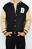 Tasarım Düz Astarlı Yaka Standart Regular Bomber Unisex Regular Fit Bomber Yaka Kolej Kışlık Mont