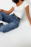 Moda Kalp Yaka Örme Fit Düz Desen Casual Günlük Regular Kısa Kol Bluz