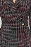 Moda Regular Business Tüvit Dokuma Ceket Yaka Uzun Kol Ceket Elbise Mini Boy Elbise