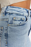 Stil Kadın Moda Denim Kot Pantolon Uzun İspanyol Paça Yüksek Bel Jeans