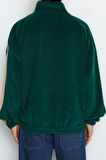 Unisex Tarz Oversize Dik Yaka Standart Kol Standart Geniş Kesim Fermuarlı Polar Sweatshirt