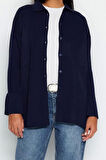 Kadın Modern Tarz Relaxed Polo Yaka Regular Triko Hırka