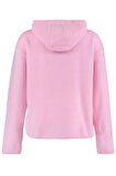 Büyük Beden Tarz Oversize Kapüşonlu Düşük Kol Regular Kalın Polar Örme Sweatshirt