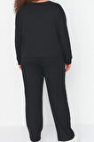 Tarz Rahat Büyük Beden Uzun Kollu Dar Paça Pijama Takımı