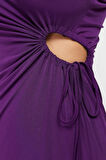 Moda Fit Mezuniyet Balo Sandy Örme Asimetrik Yaka Kolsuz Kol Bodycone Mini Boy Elbise