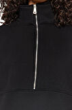 Oversize Dik Yaka Standart Geniş Kalıp Yarım Fermuarlı Kalın Polarlı Örme Sweatshirt