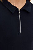 Moda Polo Yaka Örme Slim Düz Desen Casual Günlük Regular Kısa Kol Bluz