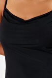Moda Büyük Beden Degaje Yaka Örme Fit Düz Desen Casual Günlük Regular Askılı Kol Bluz